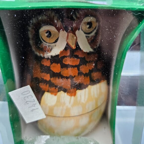 Vintage Owl Family Nesting Dolls Enesco Wooden Hand Painted 5pc Set Kitschy - Picture 12 of 14